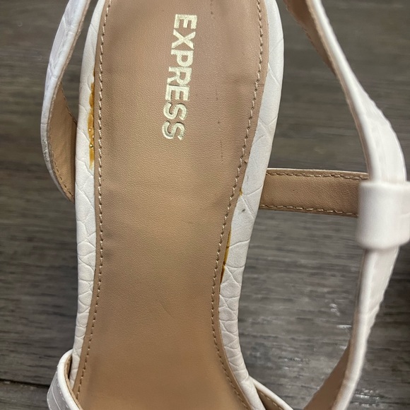 Express Shoes Used Express White Heels Poshmark